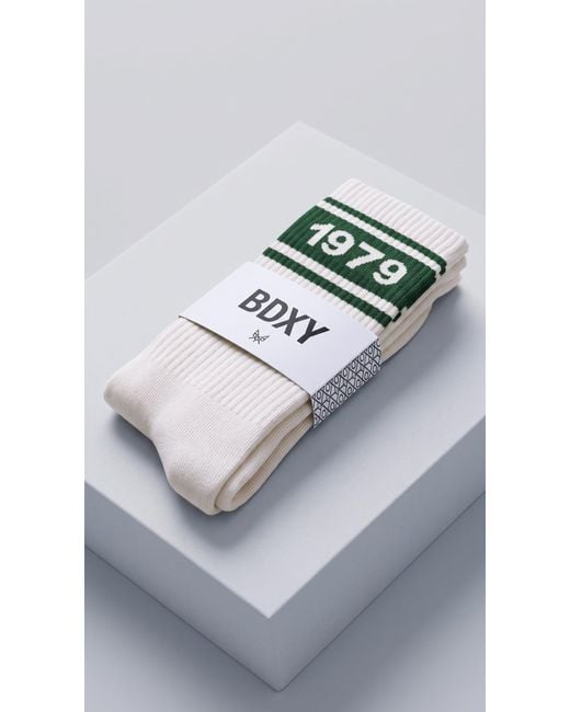 Bdxy Studio White "The Runner" Socks for men