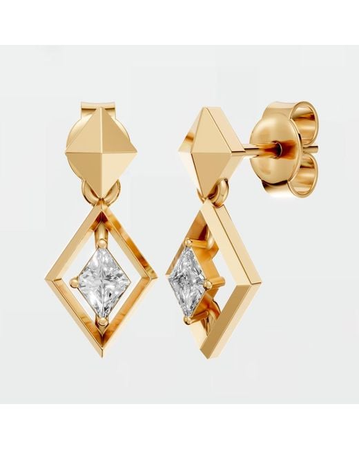 Aya Fine Jewelry Metallic Kite Cut Lab Diamond Geometric Drop Earrings