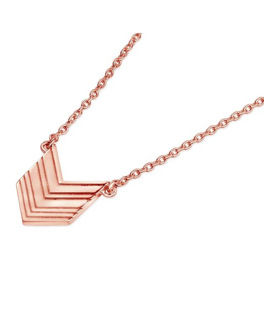 Lucy Quartermaine Pink Art Deco Arrow Pendant