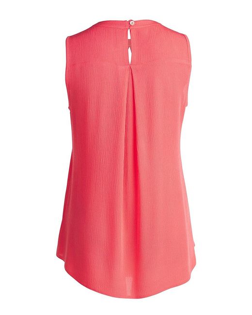 Conquista Pink Sleeveless Top With Rounded Hem