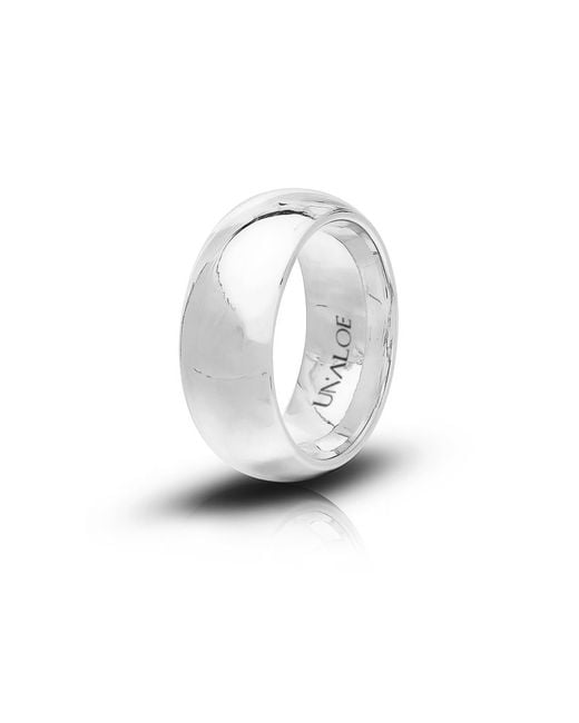 Unaloe White Wide Domed Ring for men