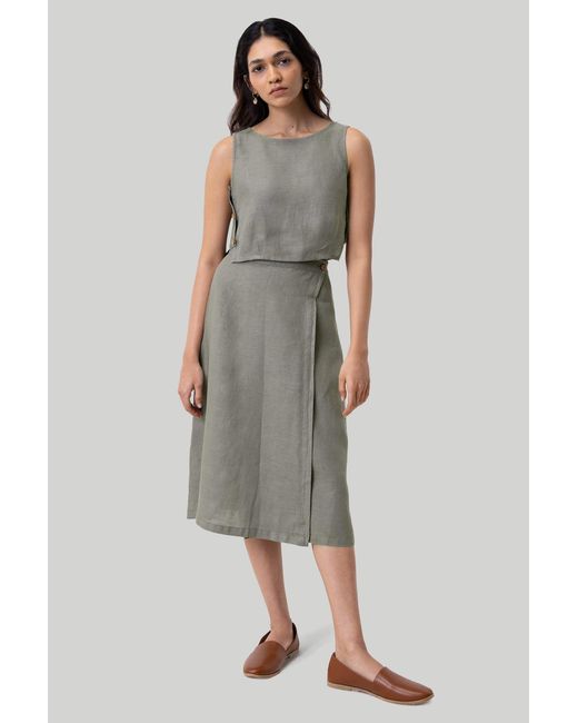 REISTOR Gray Dark Boxy Crop Hemp Top