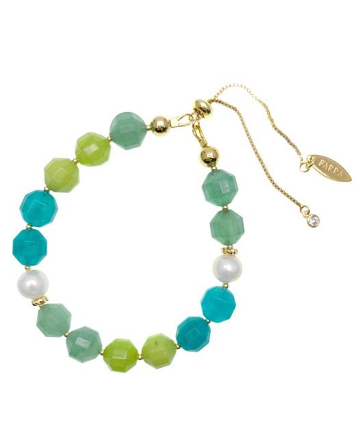 Farra Green Candy Color Natural Jade Gemstone Adjustable Bracelet
