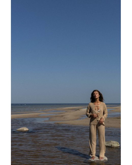 SALANIDA Natural Neutrals Sole 100% Linen Cardigan Sand