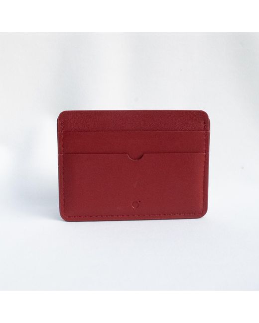 godi. Red Handmade Leather Card Case