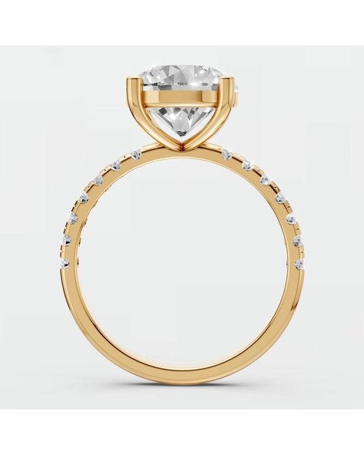 Aya Fine Jewelry Metallic Round Lab Diamond Solitaire Engagement Ring