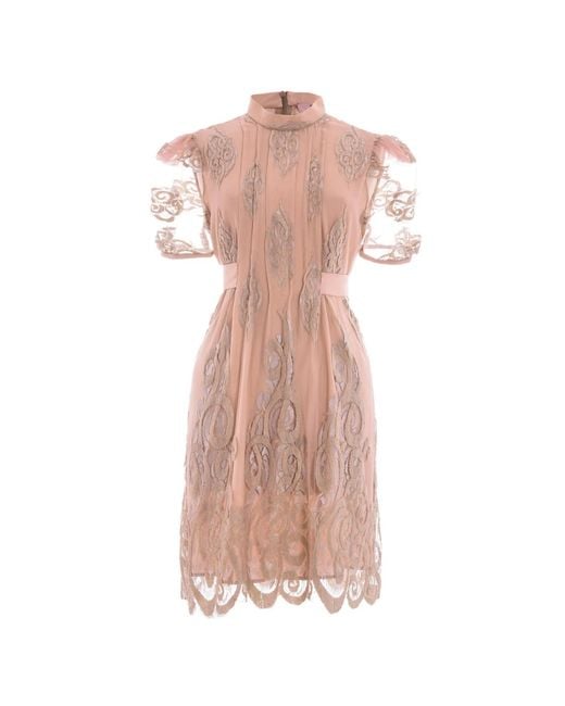 Lisa The Label Pink Gondola Dress With Puff Sleeves