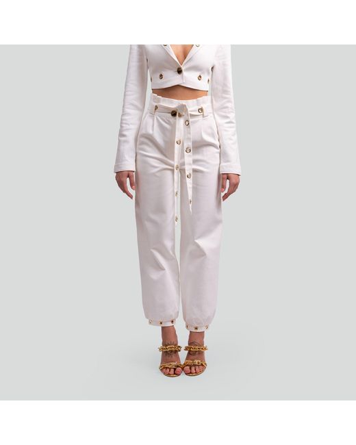 Maui X Lolita White Elvadira Fitted Cropped Denim Set