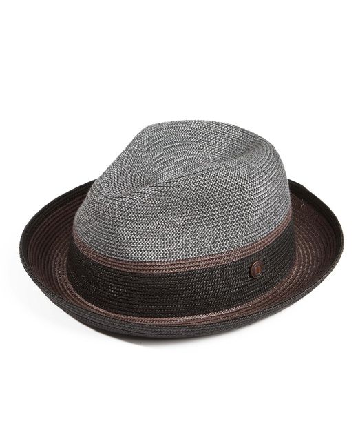Dasmarca Hats Gray Dasmarca Verona Lightweight Summer Two Tone Straw Fedora Hat For And for men