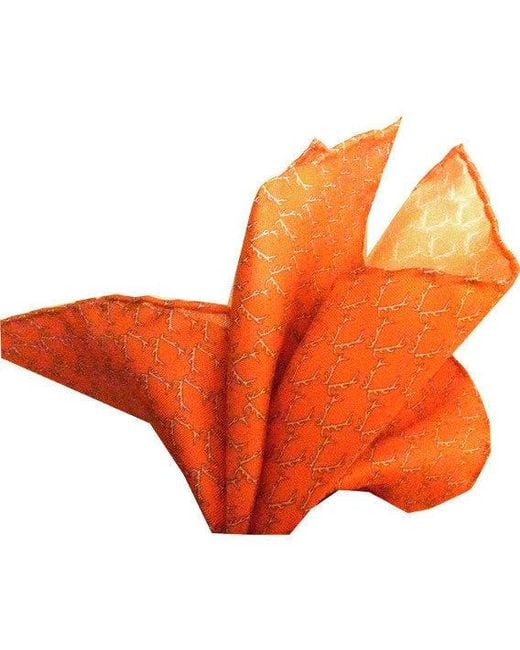 Lazyjack Press Orange Buckwild Pocket Square for men