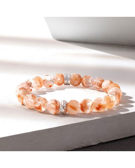 AWNL Pink Orange Snowflake Phantom Quartz Bracelet