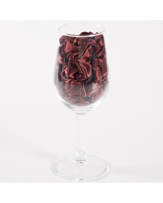 Soft Strokes Silk Red Pure Mulberry Silk Mini Scrunchie Set Of Five
