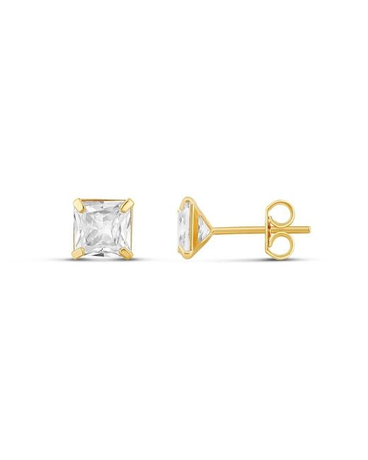 SHYMI Metallic Square Prong-Set Mini Studs
