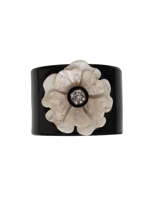 Gissa Bicalho Black Neutrals Handmade Acrylic Bracelet Pick Up Camelia