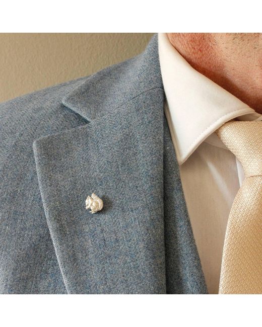 Lee Renee Gray Baby Squirrel Lapel Pin for men