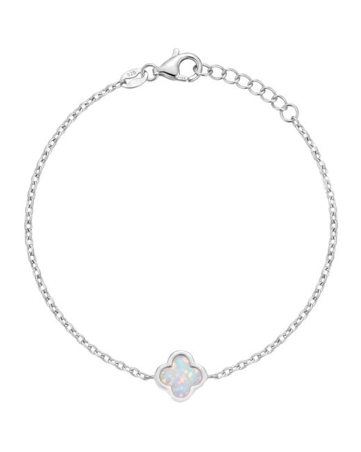 Latelita London Metallic Flower Clover Opal Bracelet