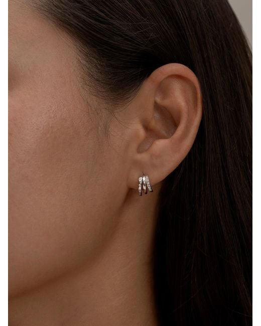 Aaria London Metallic Trinity Huggie Illusion Earrings