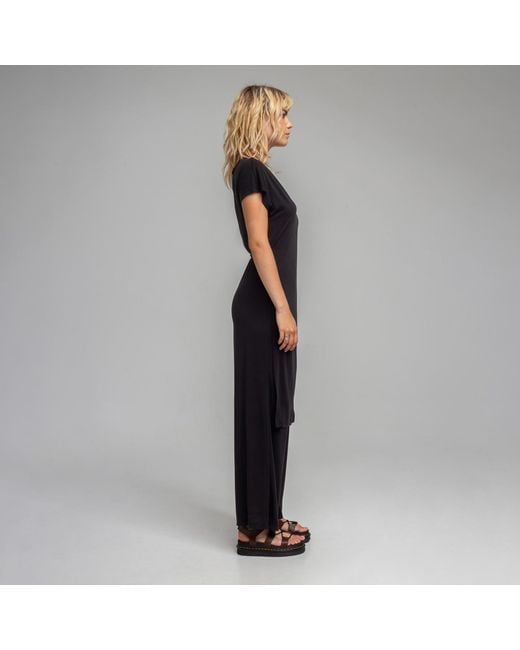 ARTISTA Black Victory Chic Short Sleeve Full Length Jumpsuit