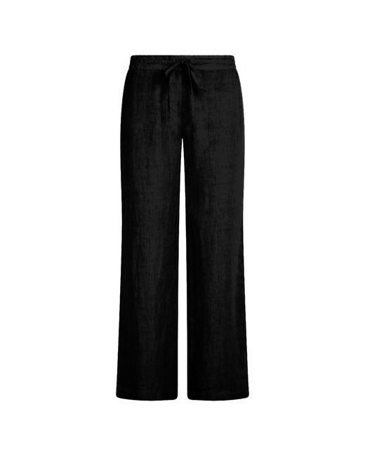 Haris Cotton Black Solid Wide Leg Linen Pants