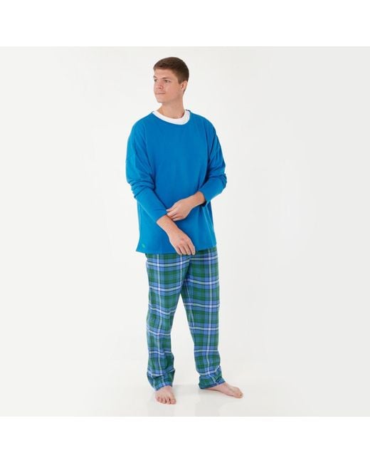 Lounge Blue Soft, Breathable Organic Brushed Cotton Loungewear Trousers