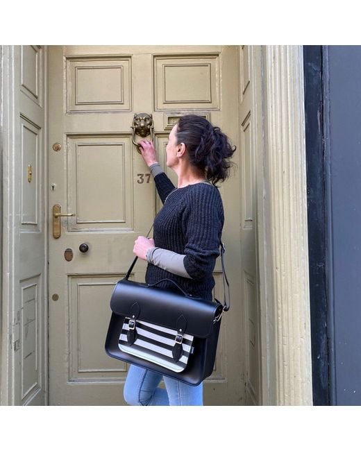 Zatchels Black Handmade Leather 16 Inch Satchel