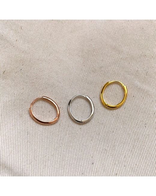 Spero London Metallic Sterling Oval Small Hoop Earring