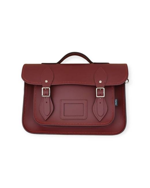 Zatchels Red Oxblood Handmade Leather Satchel 13 Inch