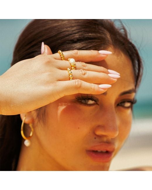 Shabella Nyc Metallic Adjustable Bold Spheres Ring