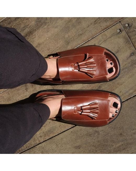 Mafalda Red Rita Tassel Sandals