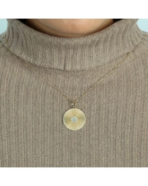 Artisan Metallic 18K Diamond Starburst Medallion Pendant