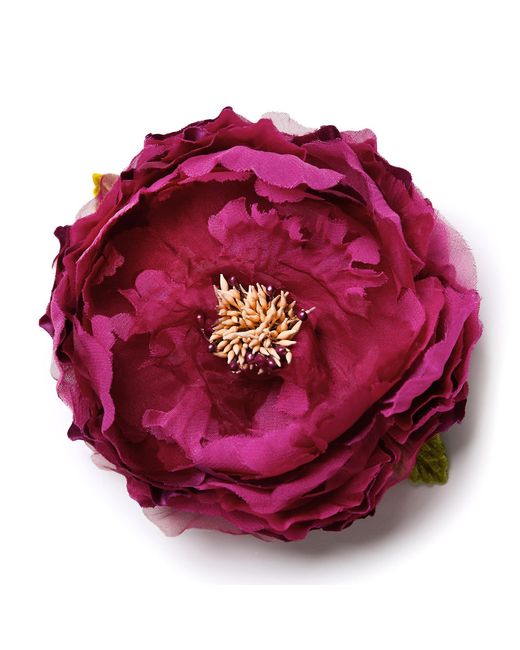 Helena Simon Red The Peony Floral Brooch
