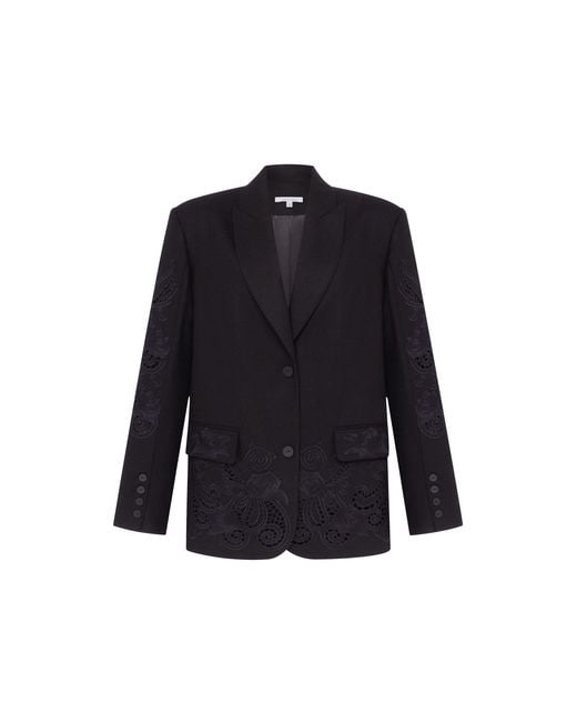Annabo Blue Rose Atelier Embroidered Wool Blazer –