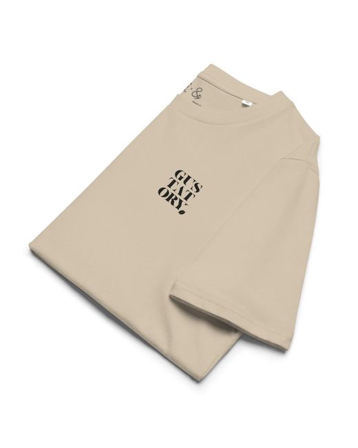 Anchor and Crew Natural Neutrals Desert Dust Gustatory London Coffee Scene Organic Cotton Embroidered T-Shirt