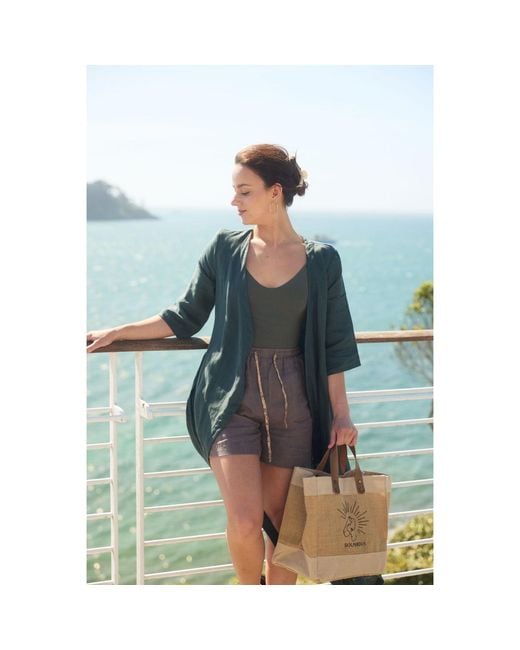 Solpardus Purple Atti Umber Linen Shorts