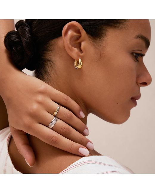 Vanhi Metallic Yvette Two-Tone Mixed Metal Ring