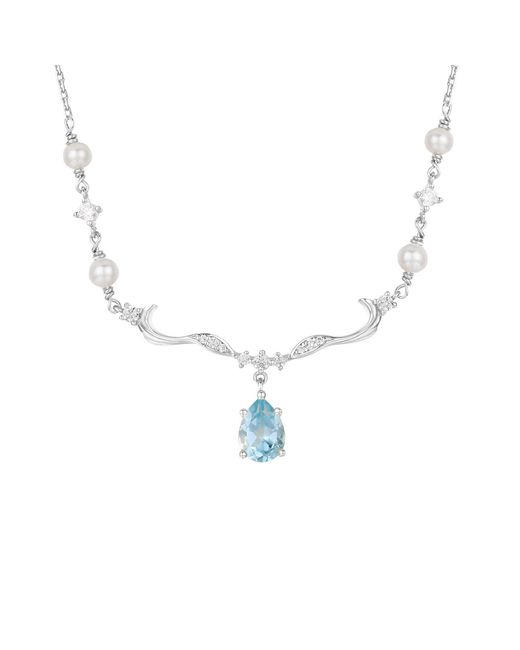Azura Jewelry New York Metallic Seabreeze Serenity Topaz Necklace