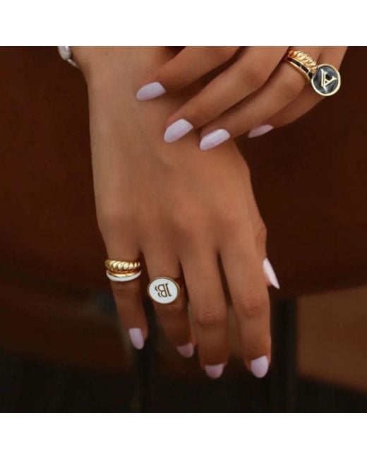 LINYA JEWELLERY Yellow Rosa Enamel Ring