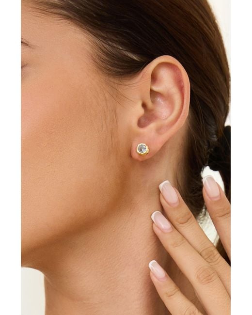 Classicharms Metallic Skyler Molten Clear Zircon Stud Earrings