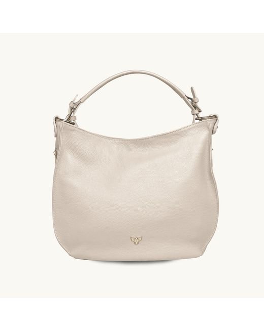 Apatchy London White Neutrals The Harriet Stone Leather Bag