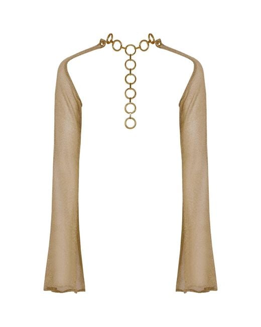 ANTONINIAS White Ebele Sleeves Worn With Elegant Chocker Necklace