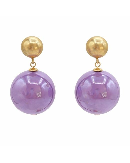 Michael Nash Jewelry Purple Marylynn Ball Drop Earrings