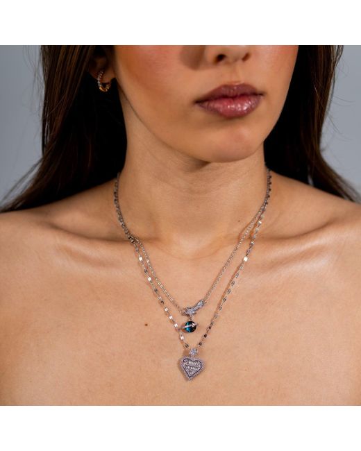 Ebru Jewelry Metallic Cosmic Journey Opal Star Drop Necklace