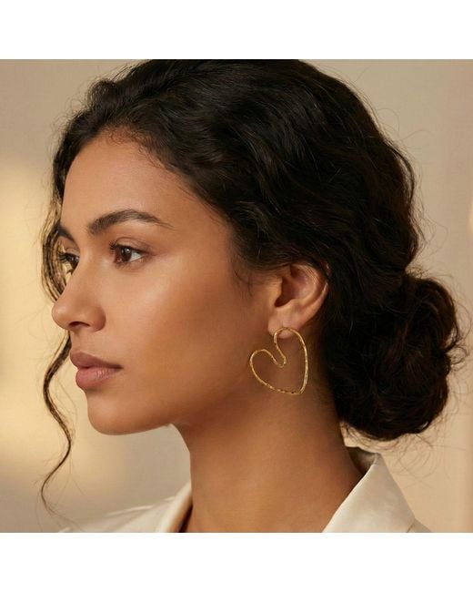 Jaredjamin Metallic Small Fluttering Heart Earrings