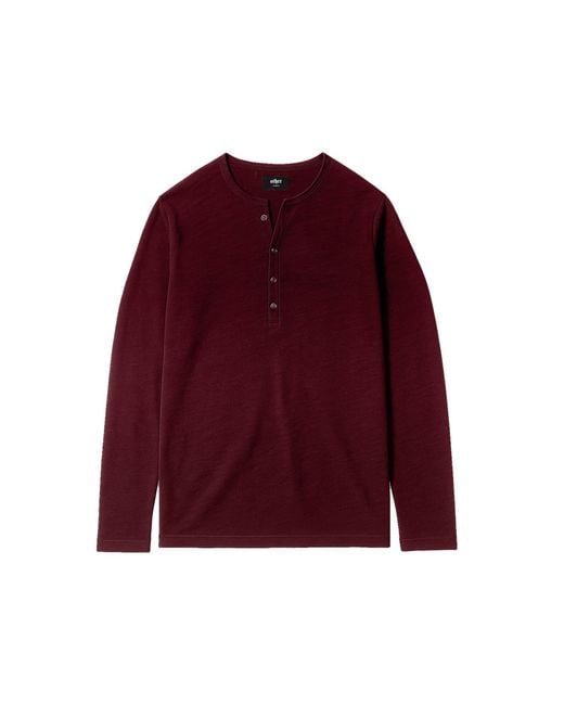 Other Uk Red Long Sleeve Henley T-Shirt for men
