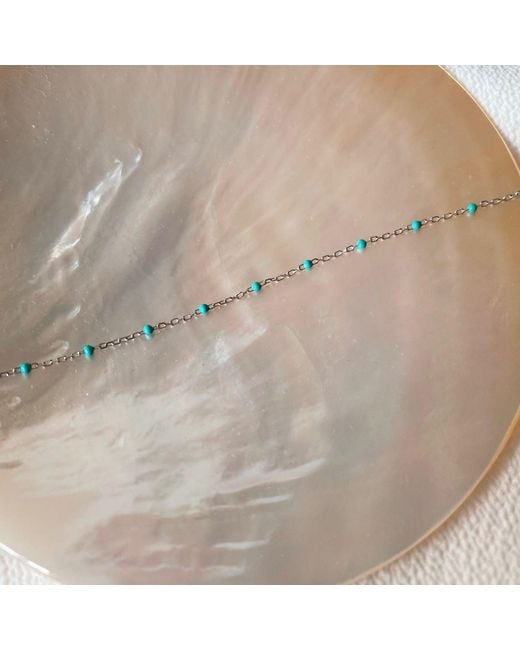 Zohreh Metallic 16" Enamel Beaded Chain Sterling
