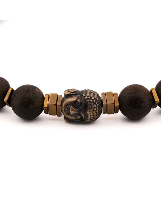 Ebru Jewelry Brown Nepal Spiritual Beaded Buddha Bracelet for men