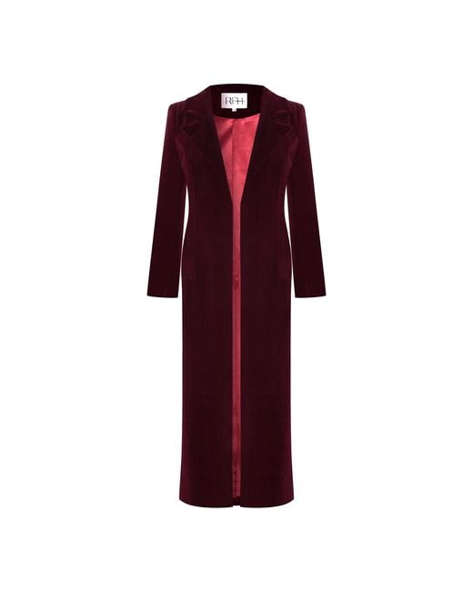 Roqaia Fashion House Red Burgundy Velvet Jacket