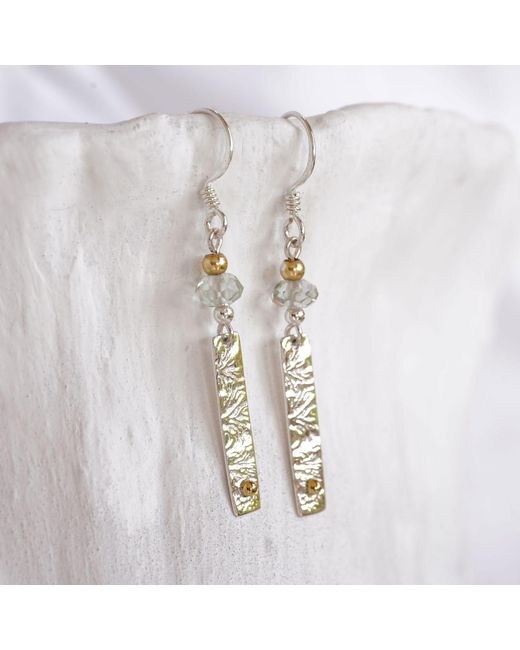 Isla Silver Metallic Amethyst Textured Drop Earrings