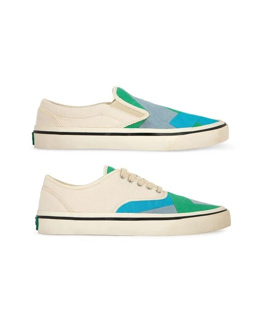 Springa | Unique Vulcanized Sneakers Italian Handmade Blue Wrong Checked Sneakers for men