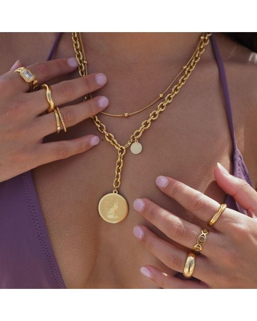 Ellie Vail Jewelry Metallic Rozlyn Beaded Ball Chain Necklace